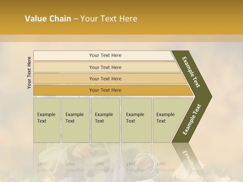 Autumn Color Cute Baby Yellow Leaf PowerPoint Template