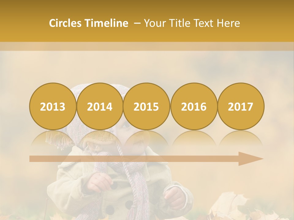 Autumn Color Cute Baby Yellow Leaf PowerPoint Template