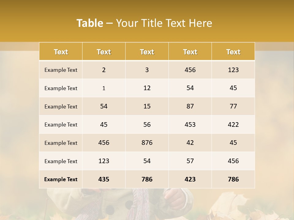 Autumn Color Cute Baby Yellow Leaf PowerPoint Template