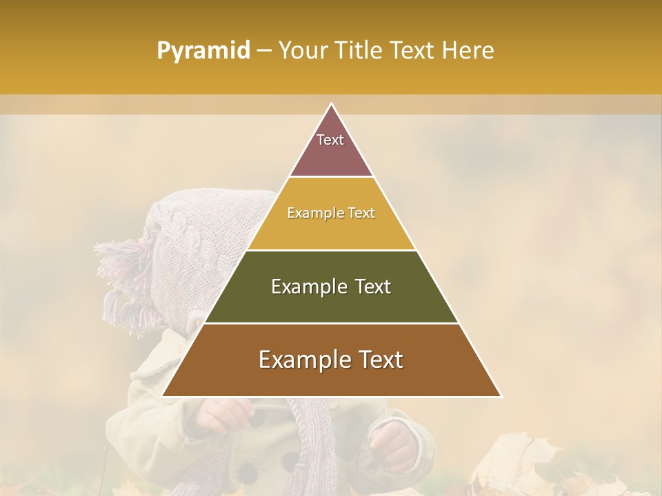 Autumn Color Cute Baby Yellow Leaf PowerPoint Template