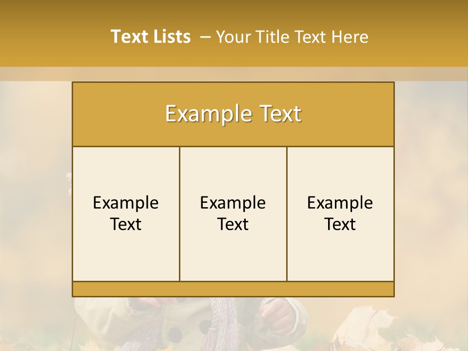Autumn Color Cute Baby Yellow Leaf PowerPoint Template