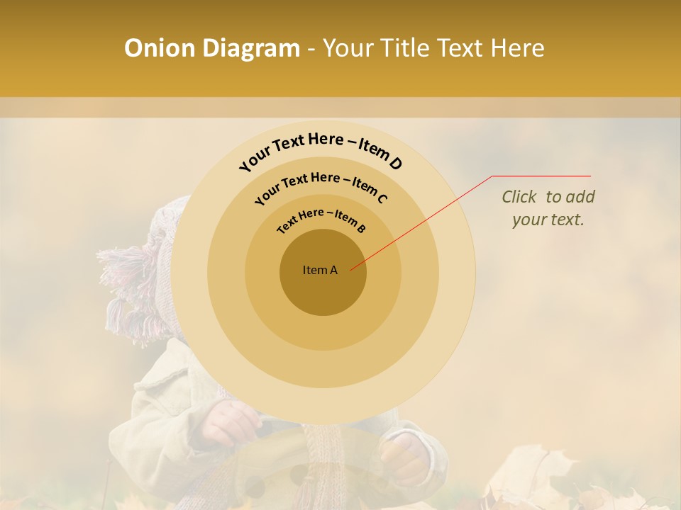 Autumn Color Cute Baby Yellow Leaf PowerPoint Template