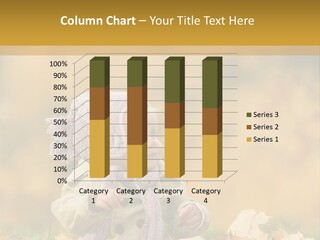 Autumn Color Cute Baby Yellow Leaf PowerPoint Template