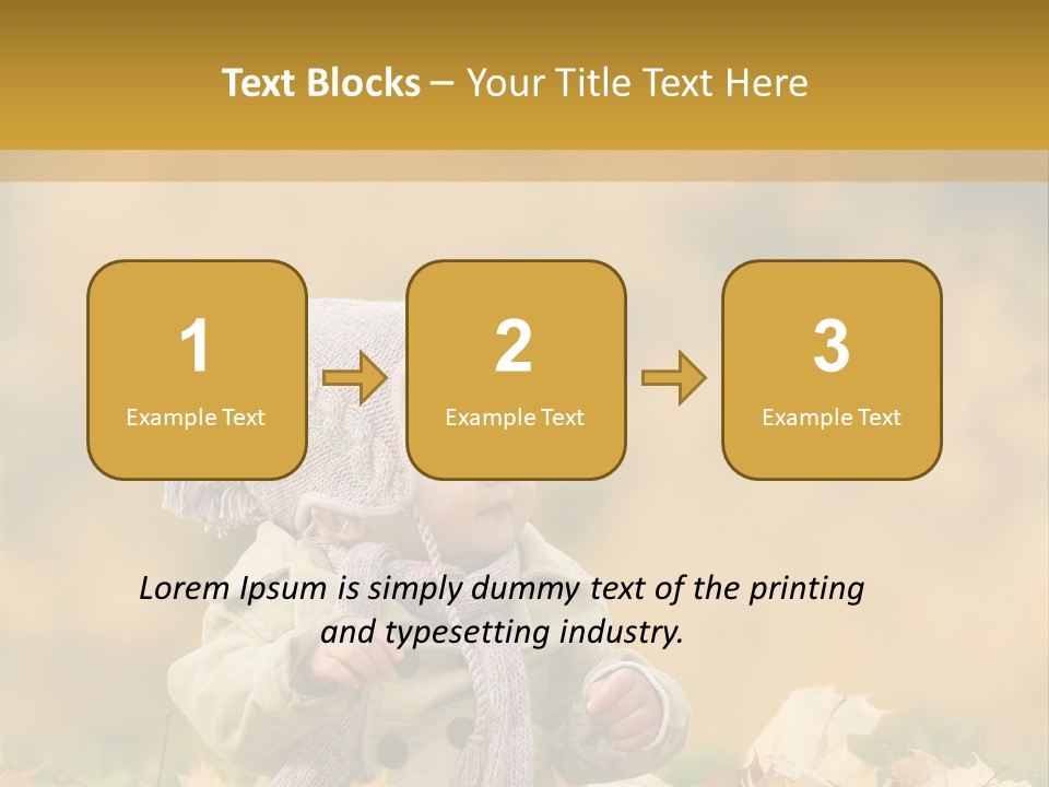 Autumn Color Cute Baby Yellow Leaf PowerPoint Template