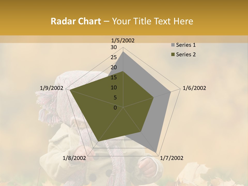 Autumn Color Cute Baby Yellow Leaf PowerPoint Template