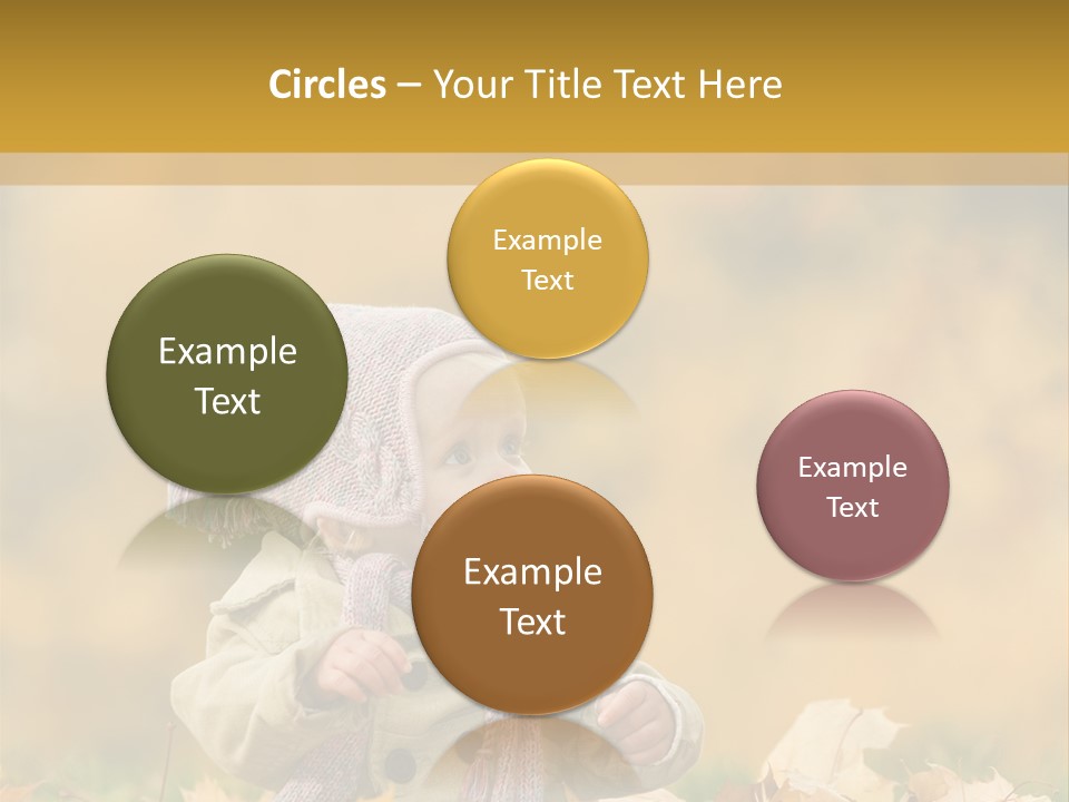 Autumn Color Cute Baby Yellow Leaf PowerPoint Template