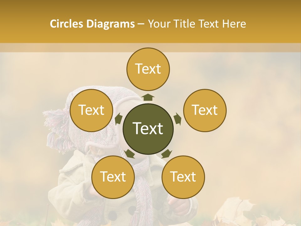 Autumn Color Cute Baby Yellow Leaf PowerPoint Template