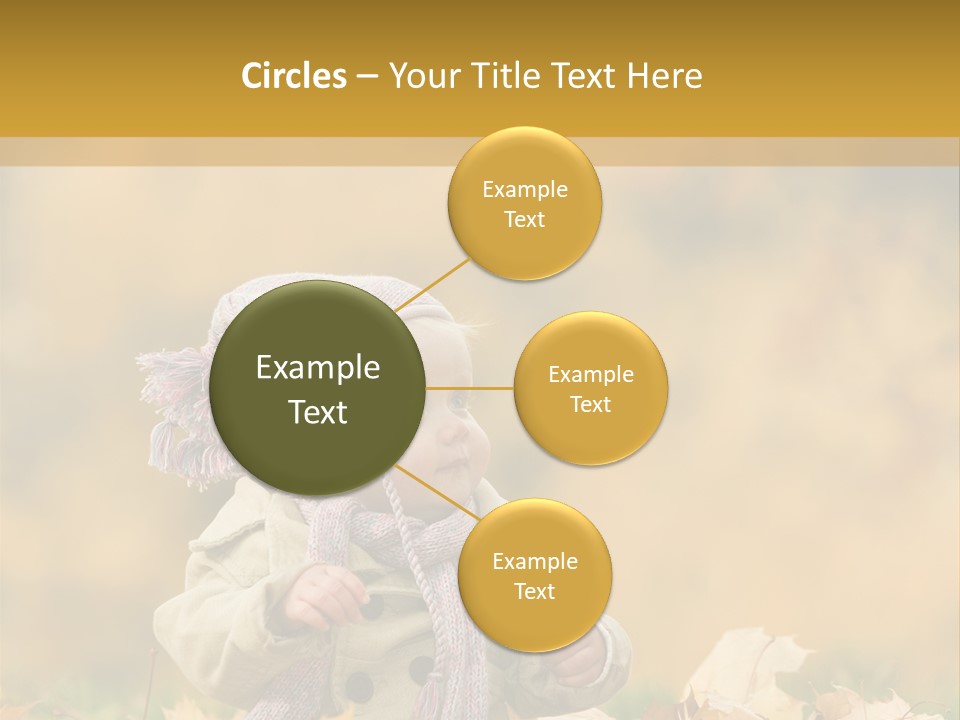 Autumn Color Cute Baby Yellow Leaf PowerPoint Template