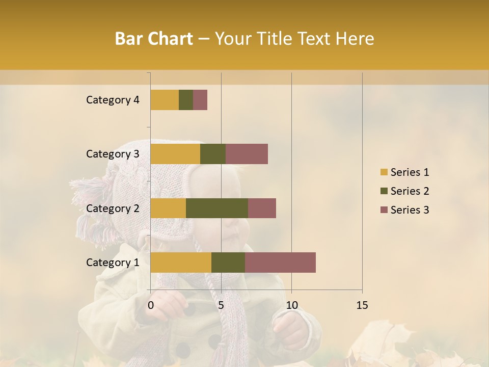 Autumn Color Cute Baby Yellow Leaf PowerPoint Template