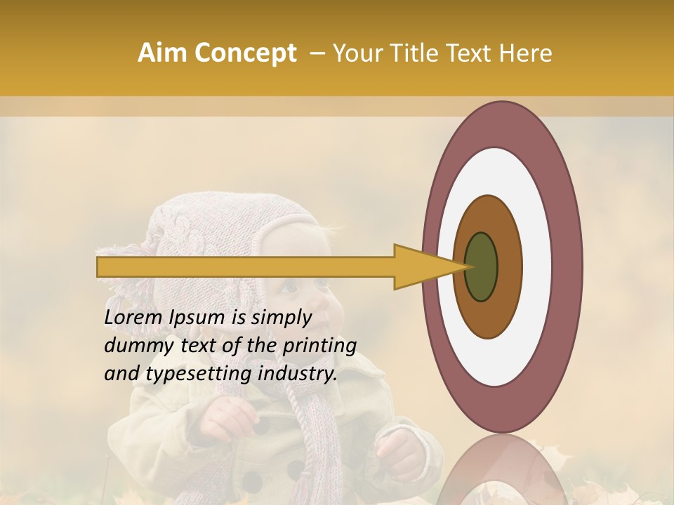 Autumn Color Cute Baby Yellow Leaf PowerPoint Template