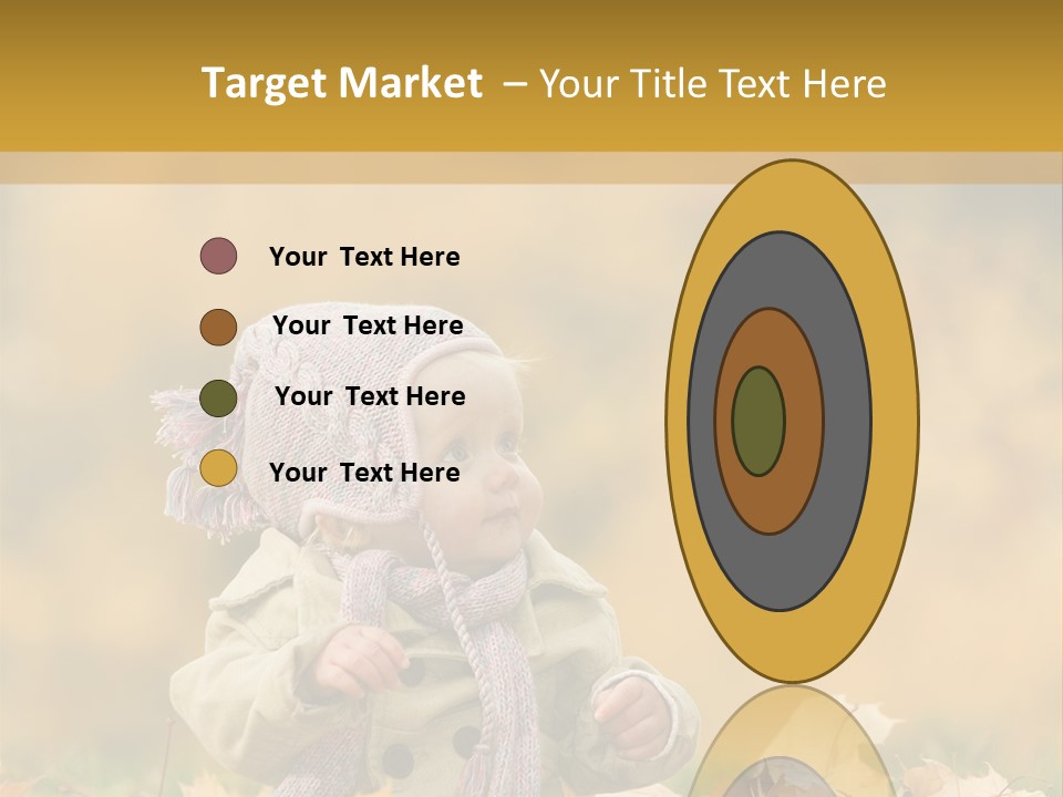 Autumn Color Cute Baby Yellow Leaf PowerPoint Template