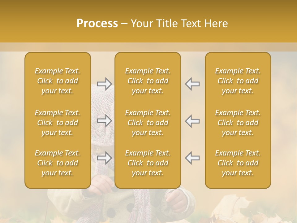 Autumn Color Cute Baby Yellow Leaf PowerPoint Template