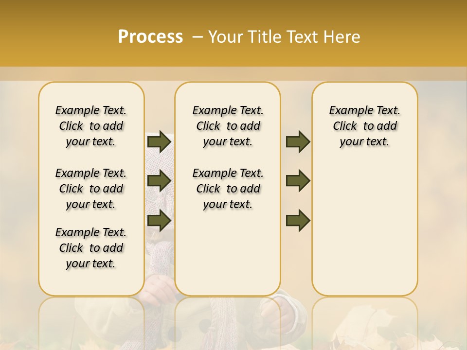 Autumn Color Cute Baby Yellow Leaf PowerPoint Template