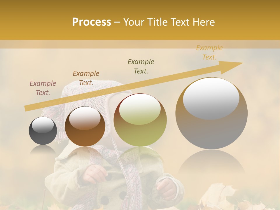 Autumn Color Cute Baby Yellow Leaf PowerPoint Template