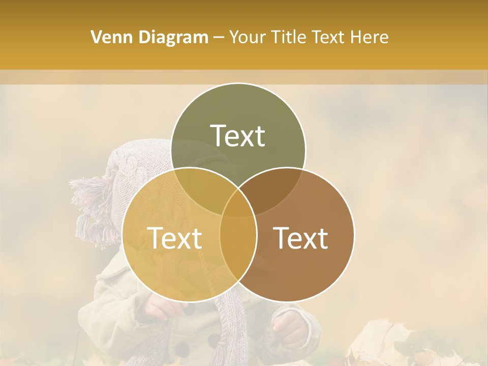 Autumn Color Cute Baby Yellow Leaf PowerPoint Template