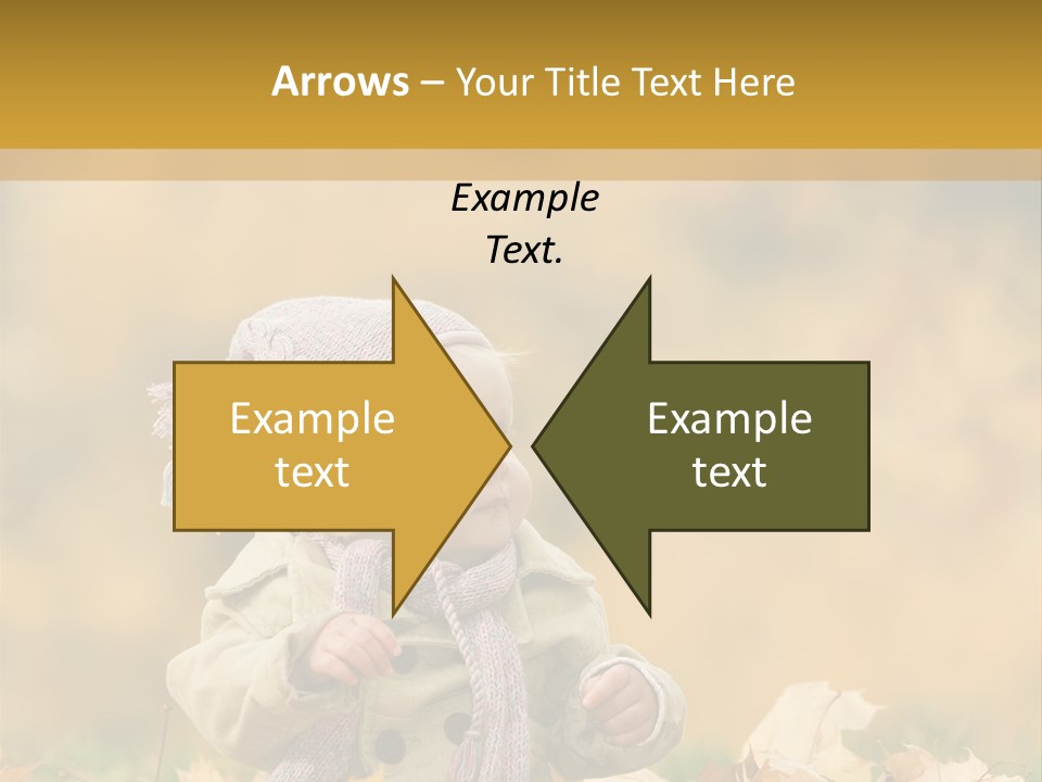 Autumn Color Cute Baby Yellow Leaf PowerPoint Template