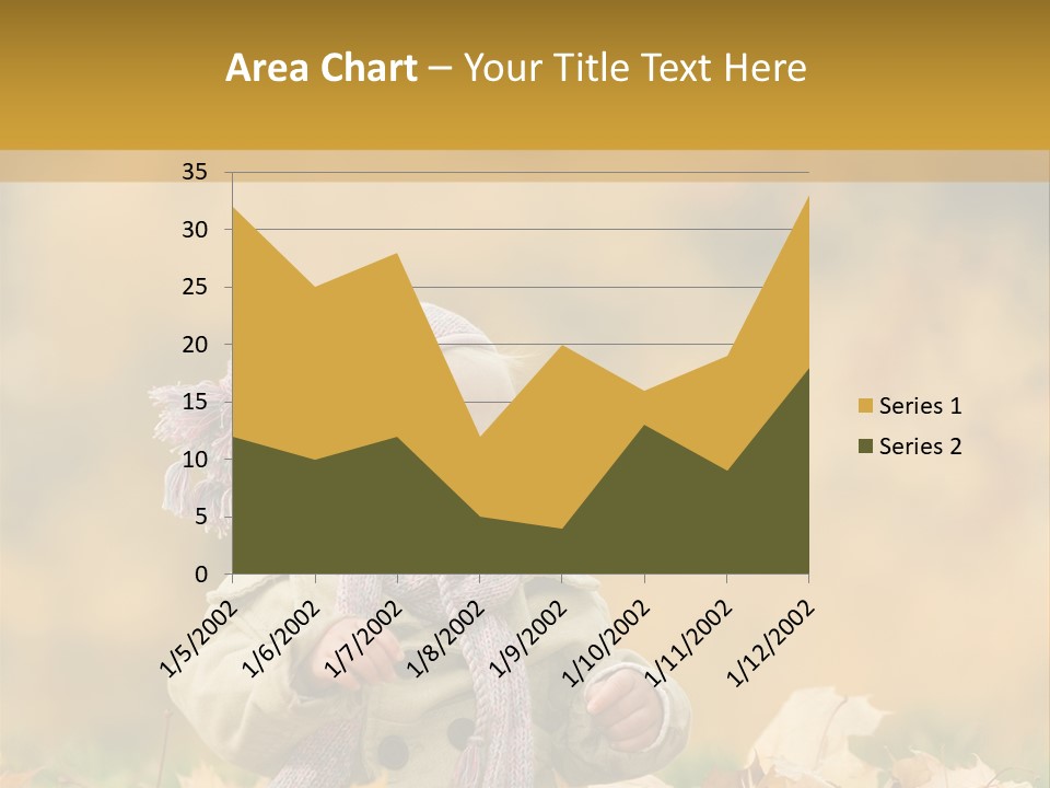 Autumn Color Cute Baby Yellow Leaf PowerPoint Template