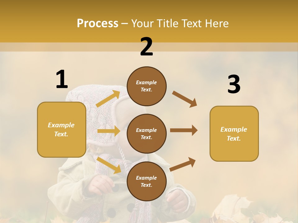 Autumn Color Cute Baby Yellow Leaf PowerPoint Template