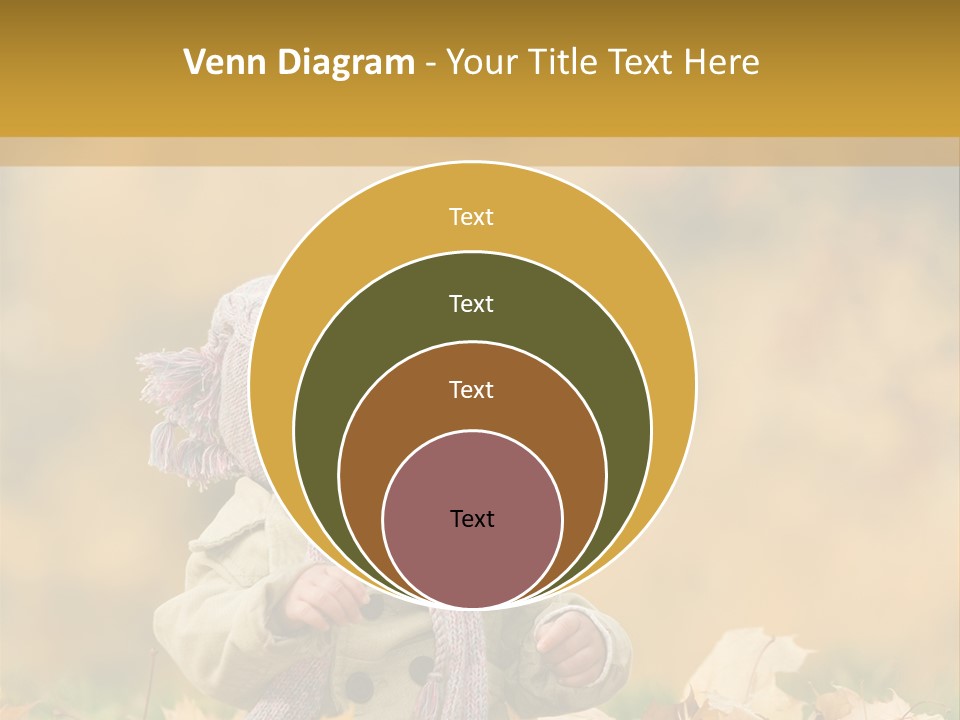 Autumn Color Cute Baby Yellow Leaf PowerPoint Template