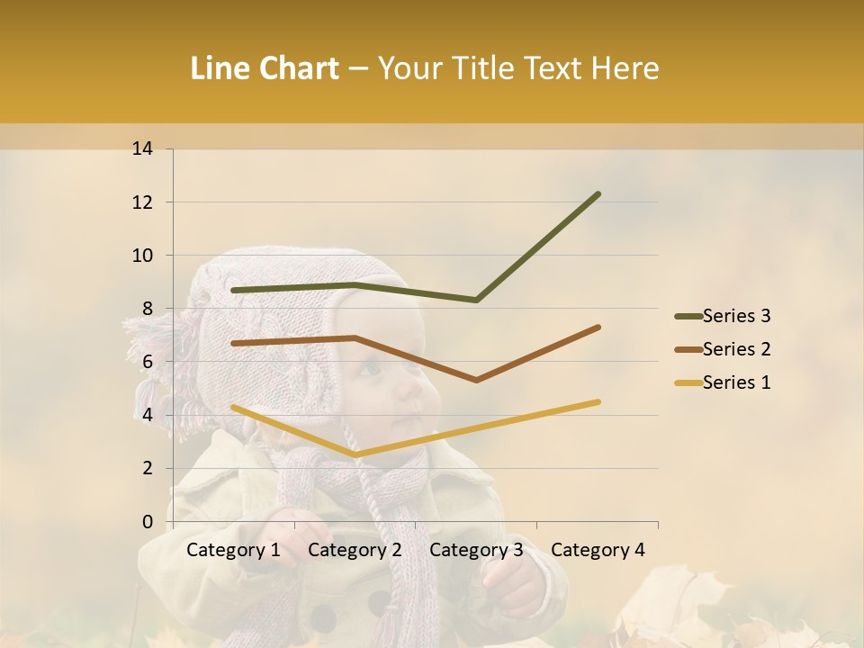 Autumn Color Cute Baby Yellow Leaf PowerPoint Template