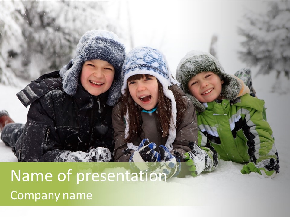 Kid Sibling Enjoying PowerPoint Template