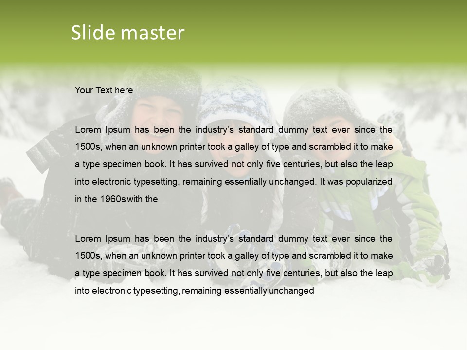 Kid Sibling Enjoying PowerPoint Template