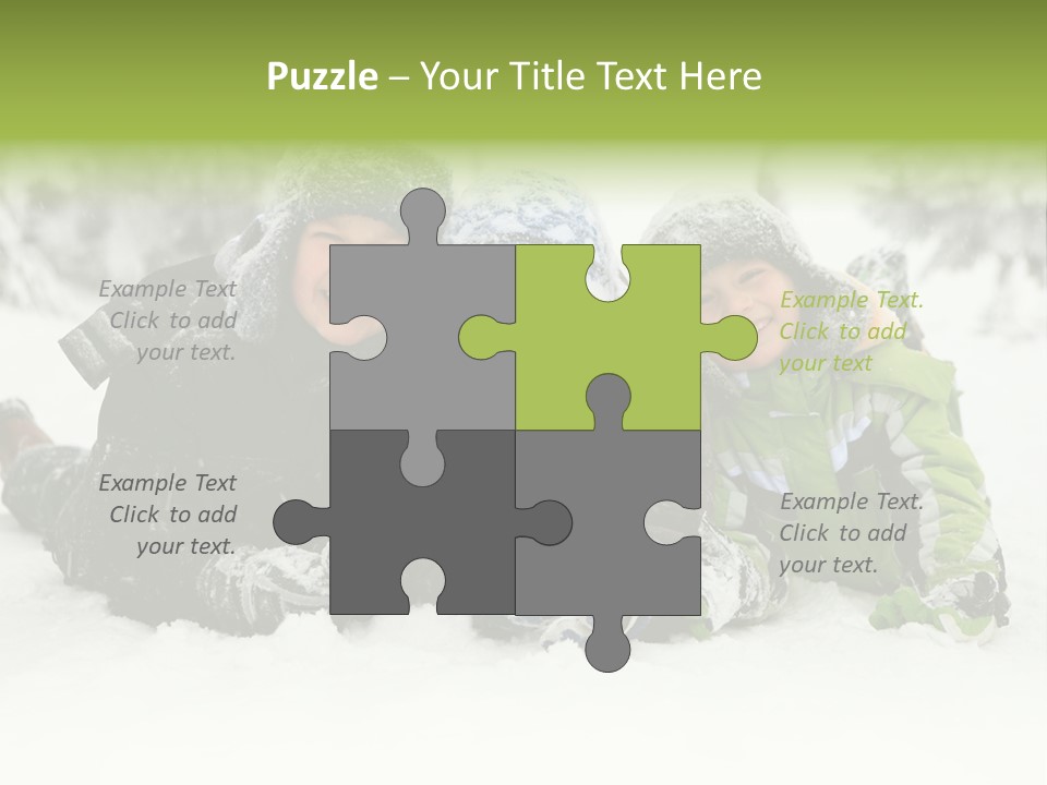 Kid Sibling Enjoying PowerPoint Template