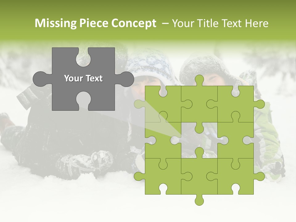 Kid Sibling Enjoying PowerPoint Template