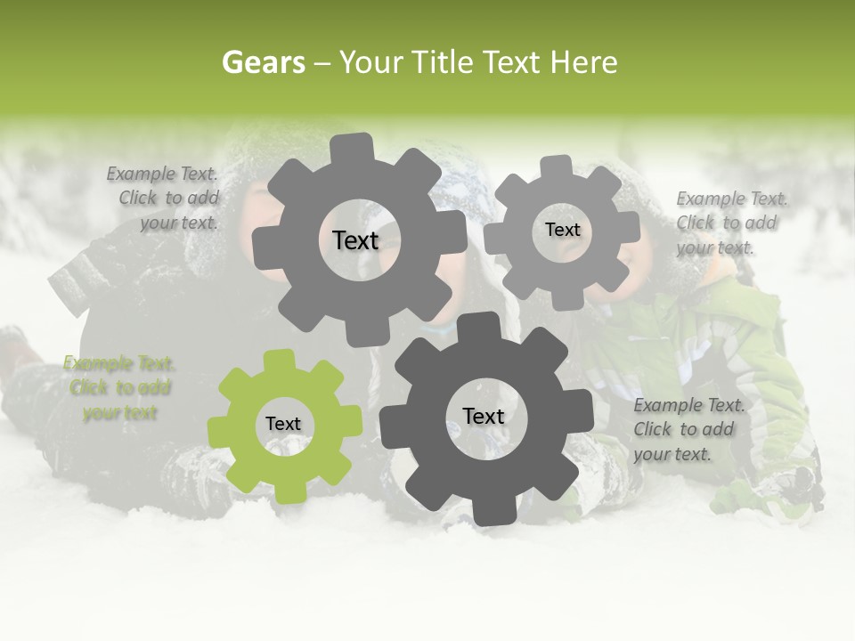 Kid Sibling Enjoying PowerPoint Template