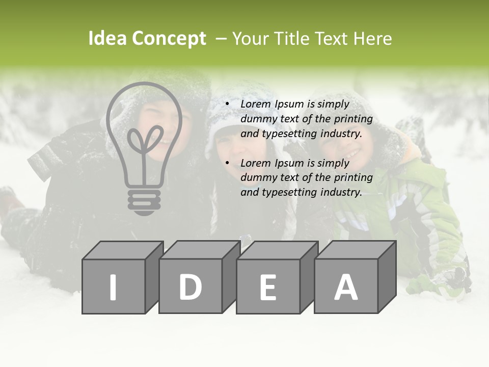 Kid Sibling Enjoying PowerPoint Template