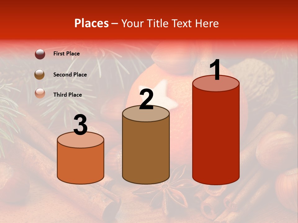 Christmas Tree Walnut Cinnamon Stick PowerPoint Template