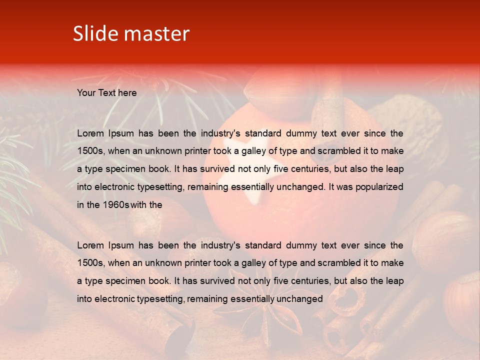 Christmas Tree Walnut Cinnamon Stick PowerPoint Template