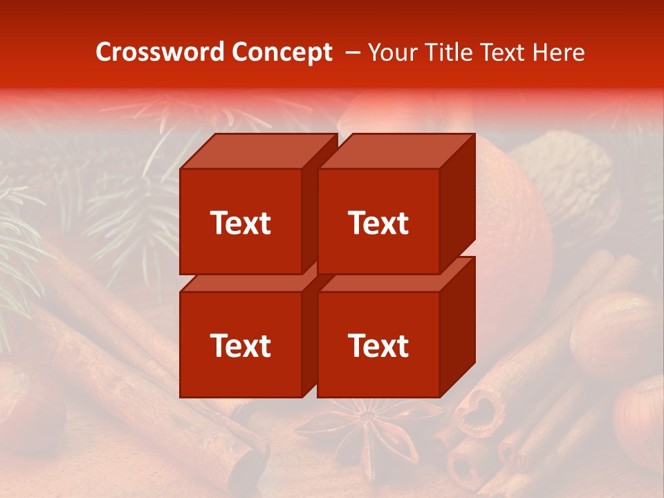 Christmas Tree Walnut Cinnamon Stick PowerPoint Template