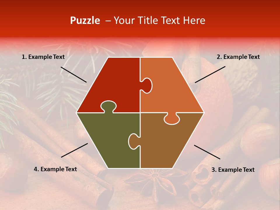 Christmas Tree Walnut Cinnamon Stick PowerPoint Template