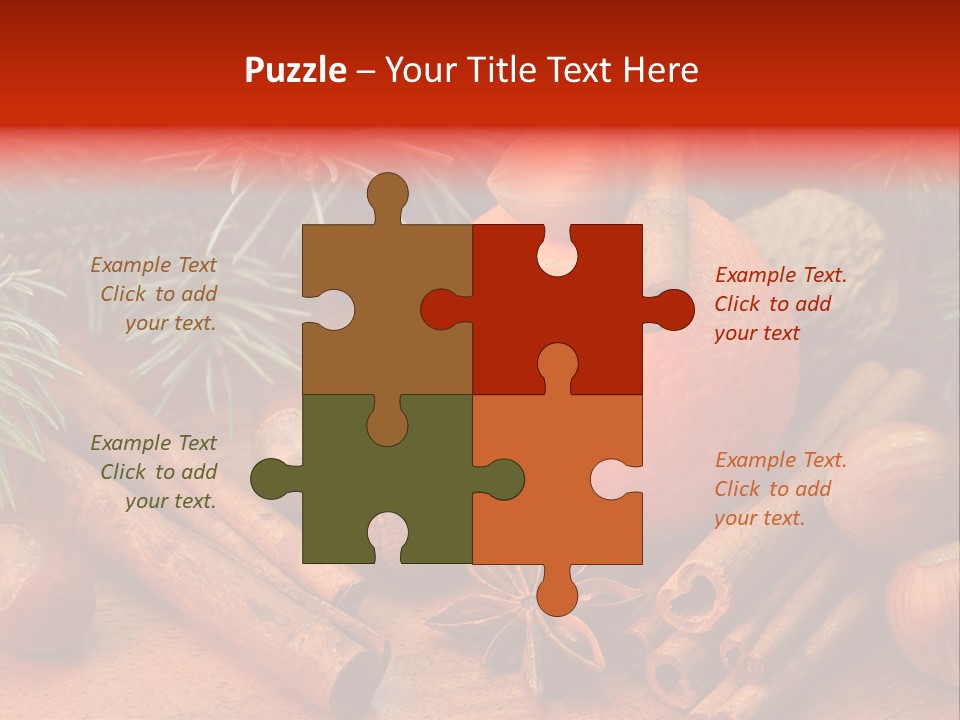 Christmas Tree Walnut Cinnamon Stick PowerPoint Template