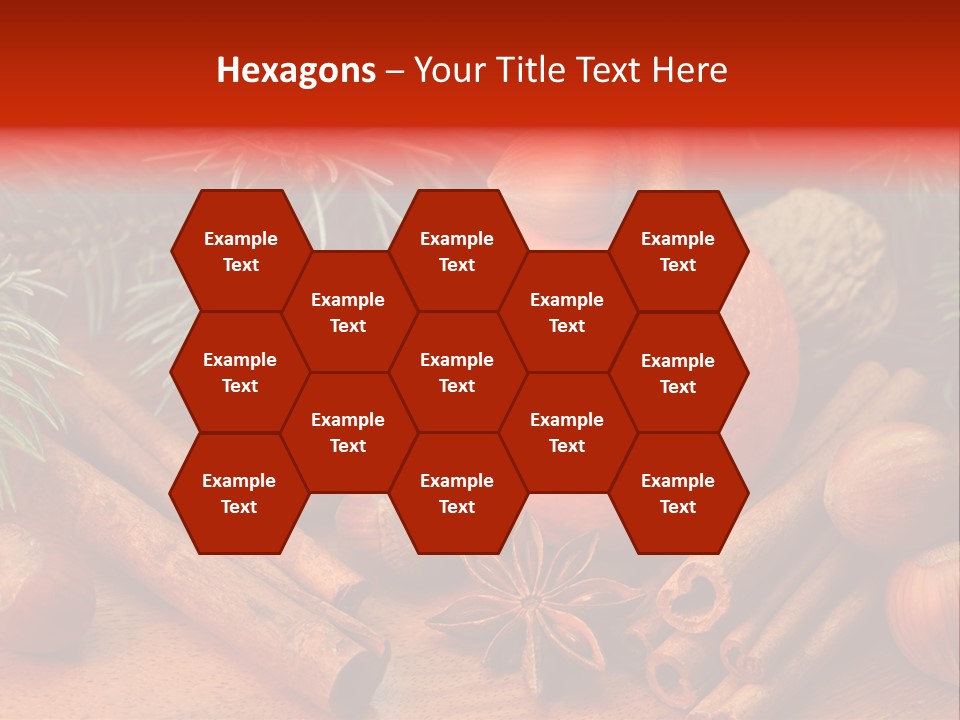 Christmas Tree Walnut Cinnamon Stick PowerPoint Template