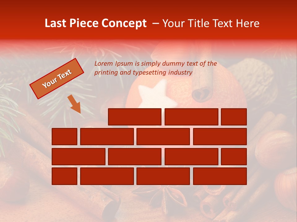 Christmas Tree Walnut Cinnamon Stick PowerPoint Template