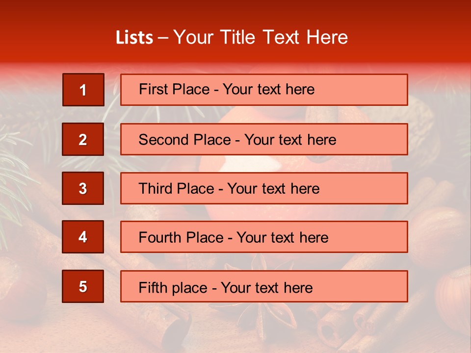 Christmas Tree Walnut Cinnamon Stick PowerPoint Template