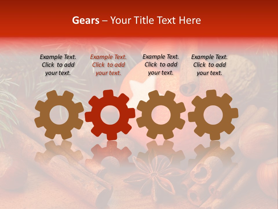 Christmas Tree Walnut Cinnamon Stick PowerPoint Template