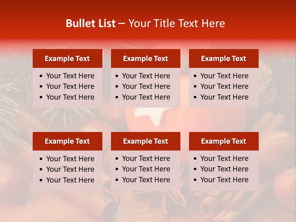 Christmas Tree Walnut Cinnamon Stick PowerPoint Template