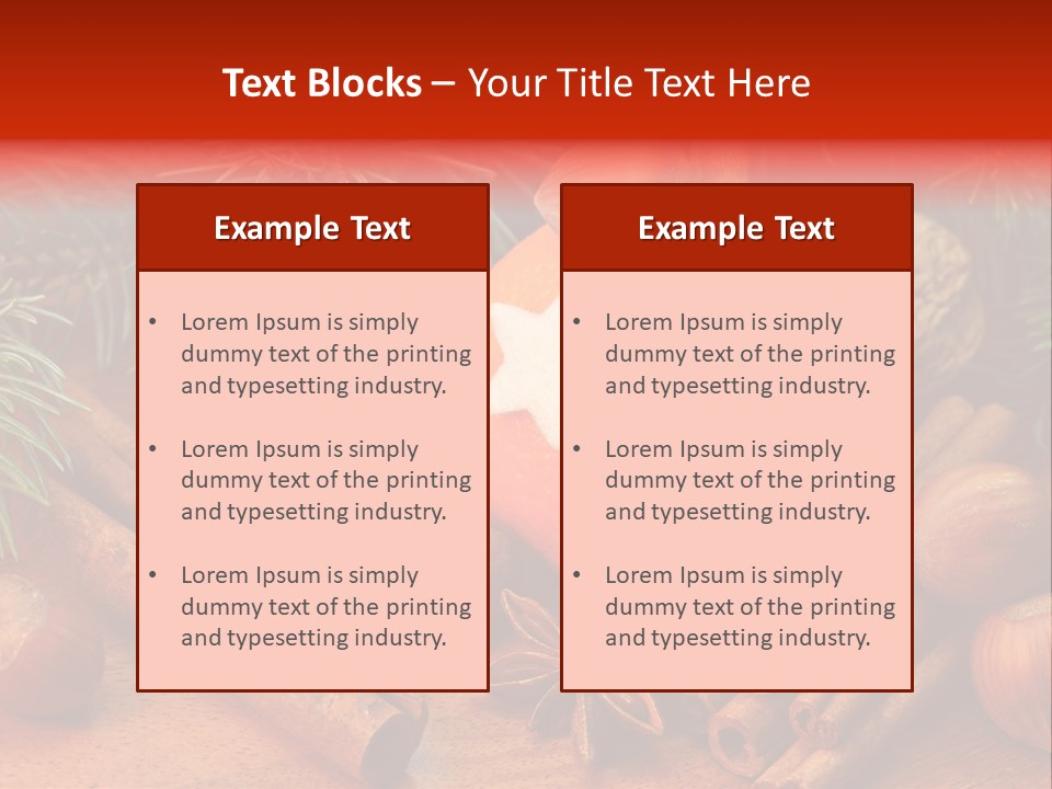 Christmas Tree Walnut Cinnamon Stick PowerPoint Template