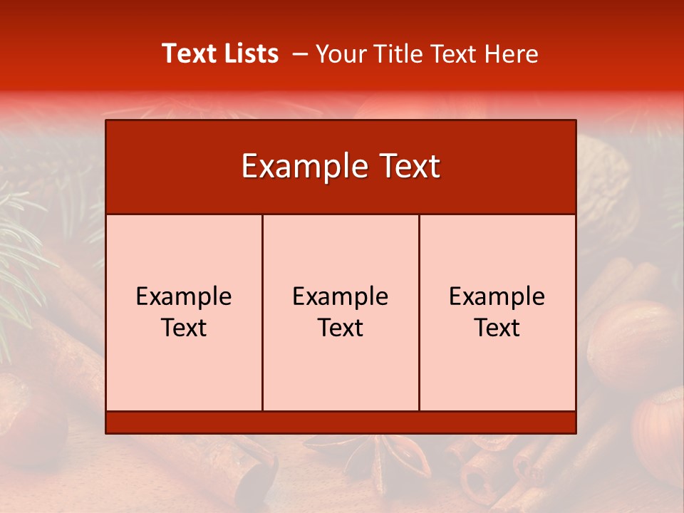 Christmas Tree Walnut Cinnamon Stick PowerPoint Template