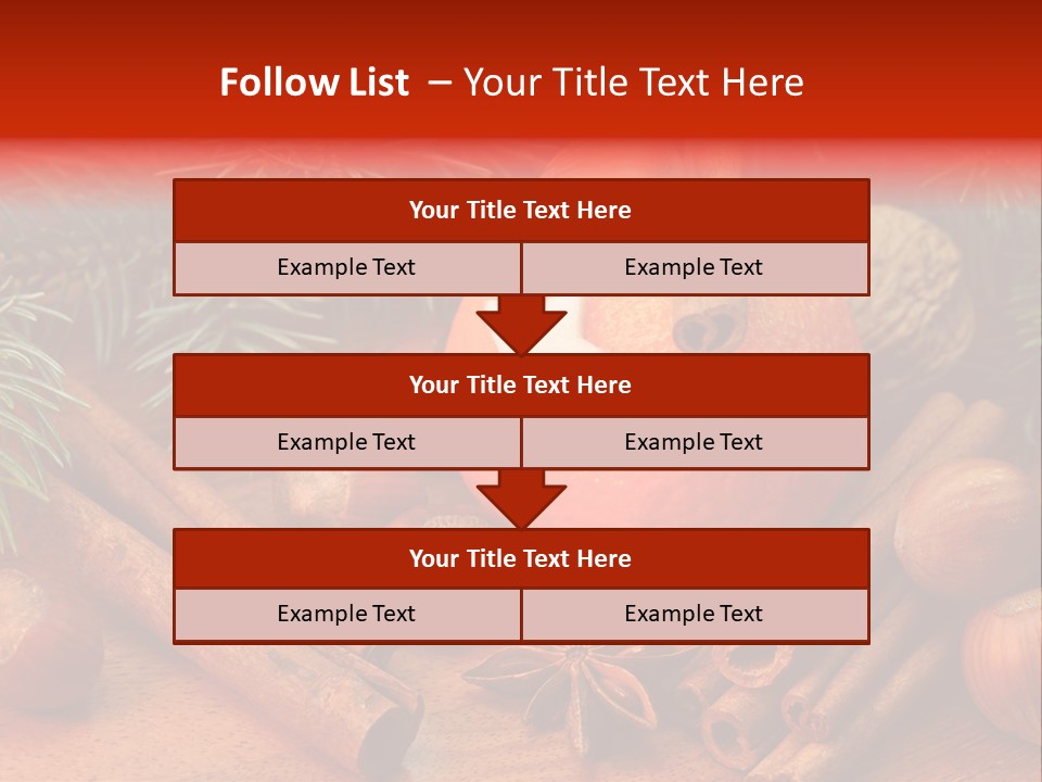 Christmas Tree Walnut Cinnamon Stick PowerPoint Template