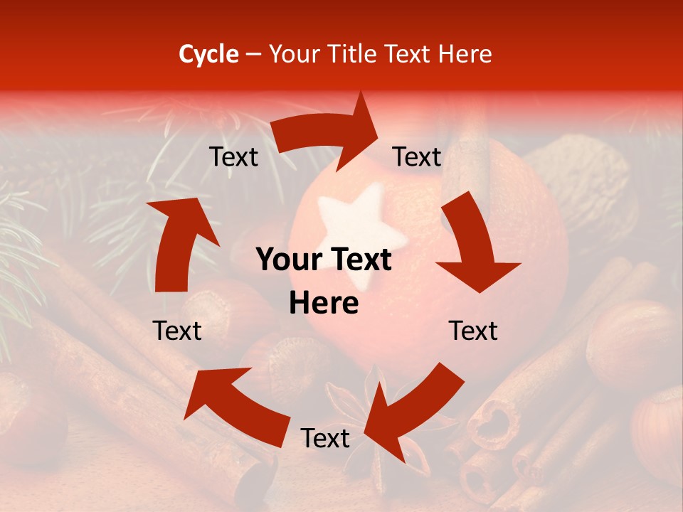 Christmas Tree Walnut Cinnamon Stick PowerPoint Template