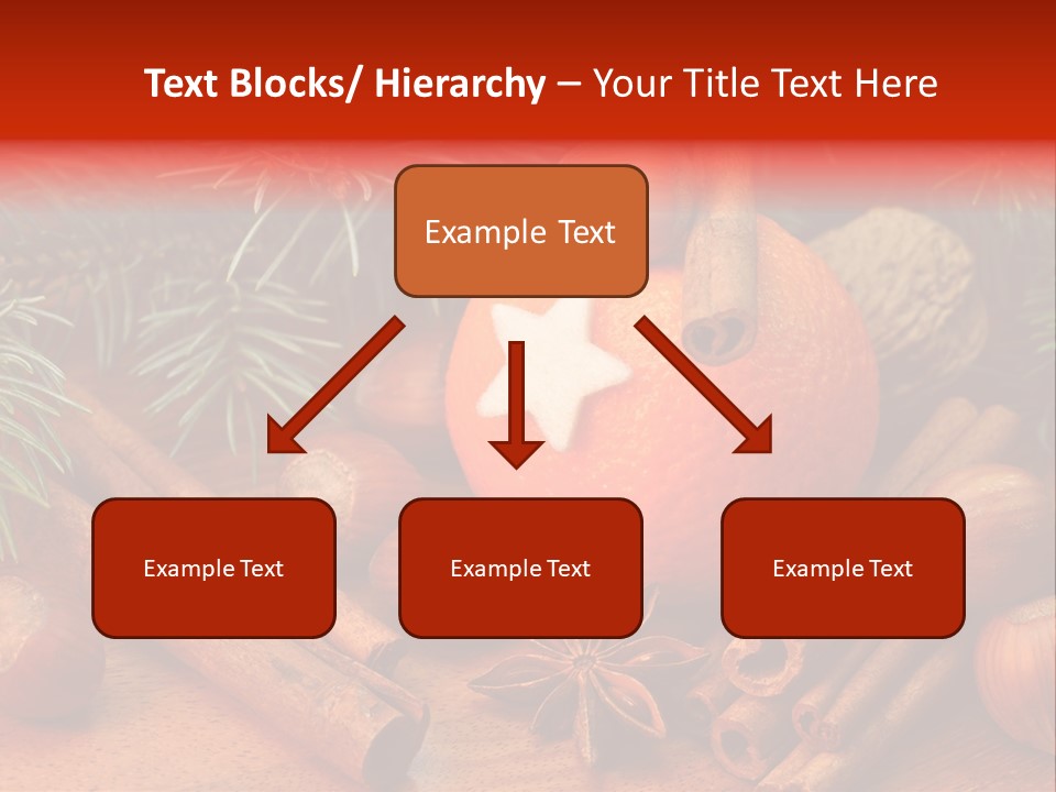 Christmas Tree Walnut Cinnamon Stick PowerPoint Template