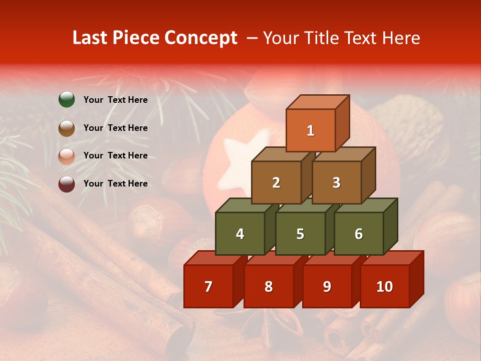 Christmas Tree Walnut Cinnamon Stick PowerPoint Template