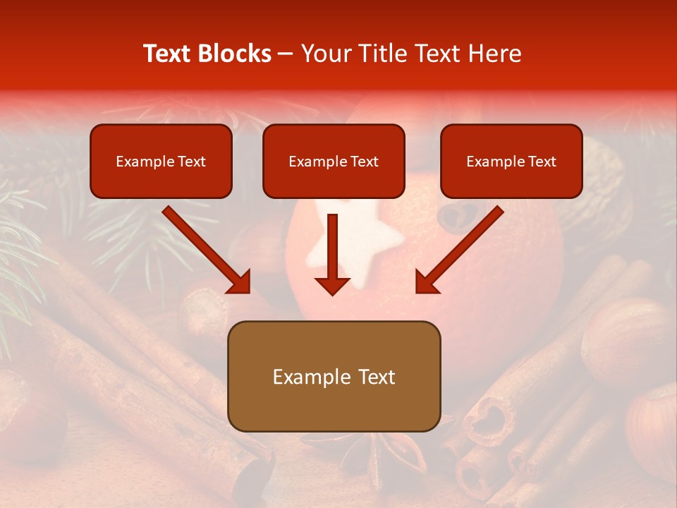 Christmas Tree Walnut Cinnamon Stick PowerPoint Template