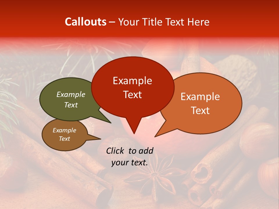 Christmas Tree Walnut Cinnamon Stick PowerPoint Template