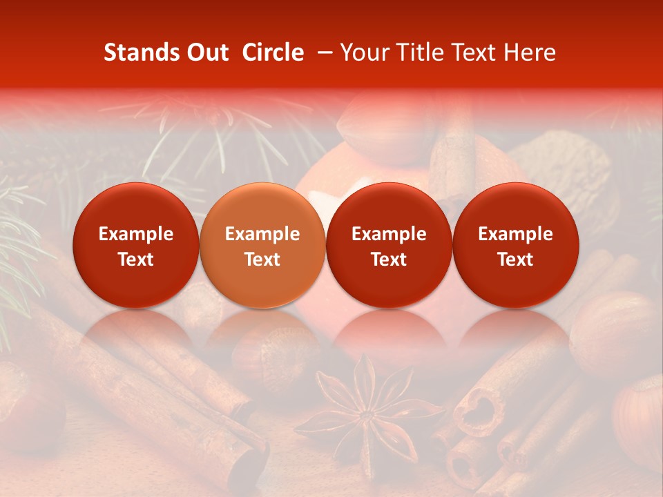 Christmas Tree Walnut Cinnamon Stick PowerPoint Template