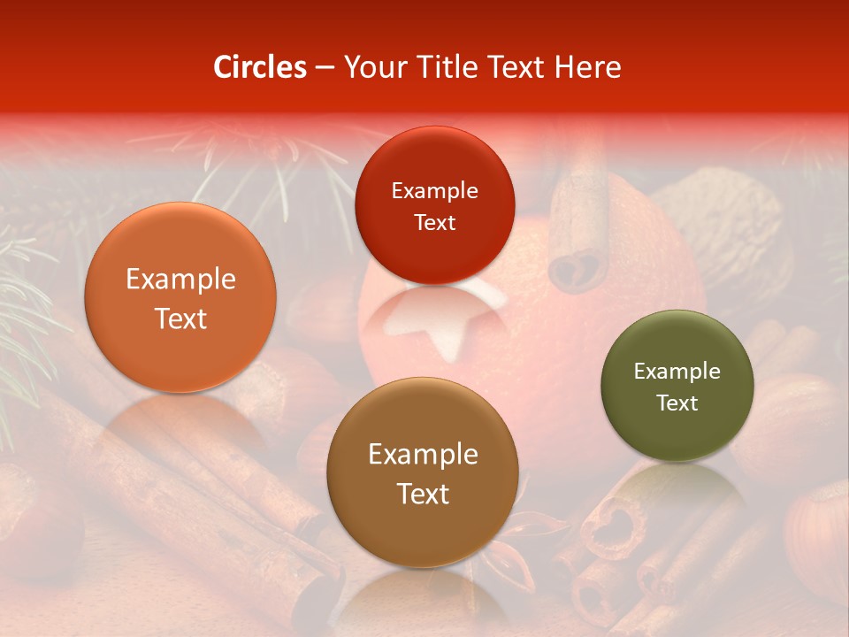 Christmas Tree Walnut Cinnamon Stick PowerPoint Template